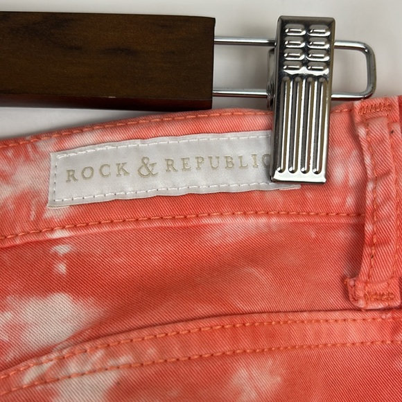 ROCK AND REPUBLIC Skinny Berlin jeans in (orange and white) Peach Rockan… - Picture 4 of 13